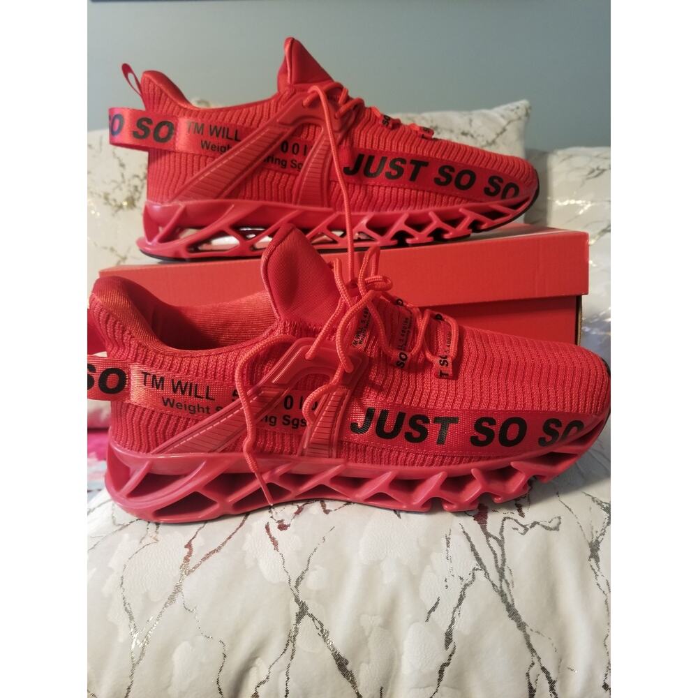 New Just So So Mens Red Sz 13 Low Top Athletic Sneakers - Picture 3 of 5